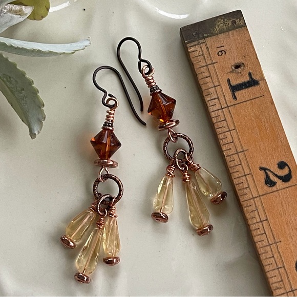 ARTISAN Earrings - “Sweet Honey” Dangles - Picture 7 of 10